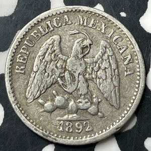 1892-Mo M Mexico 5 Centavos Lot#E8087 Silver!