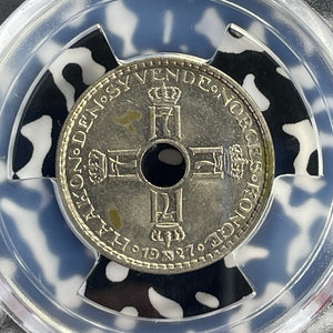 1927 Norway 1 Krone PCGS MS64 Lot#G905 Key Date! Choice UNC!