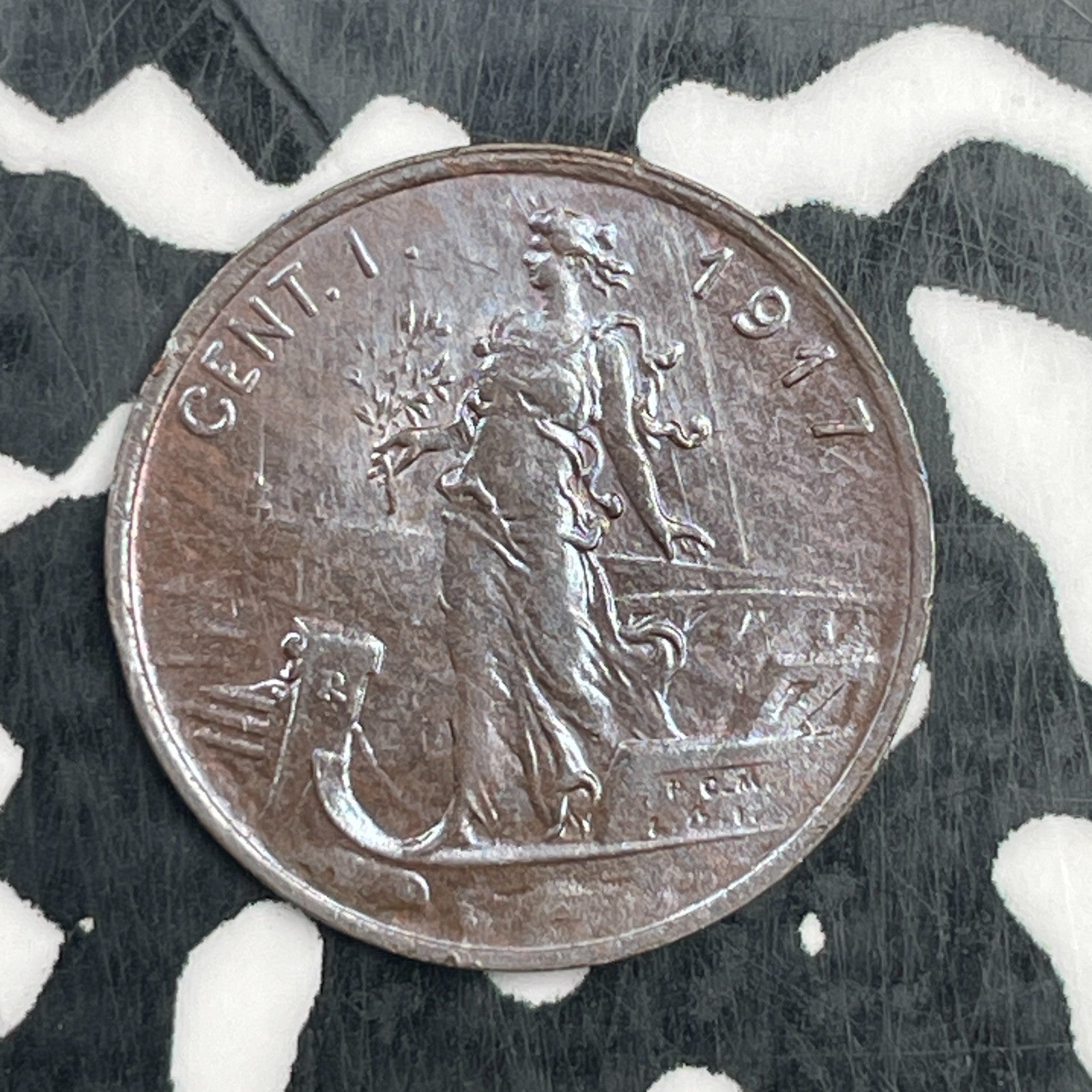 1917-R Italy 1 Centesimo Lot#N1500 High Grade! Beautiful!