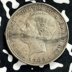 1909 Portugal 200 Reis Lot#T9630 Silver!