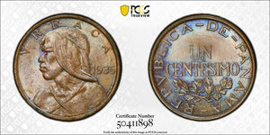 1935 Panama 1 Centesimo PCGS MS64BN Lot#G8651 Choice UNC!