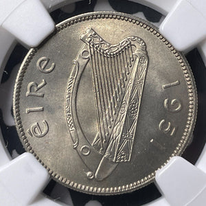 1951 Ireland 1 Shilling NGC MS66 Lot#G8964 Gem BU! Top Graded!