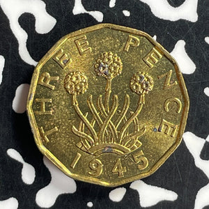 1945 Great Britain 3 Pence Threepence Lot#T6787 High Grade! Beautiful!