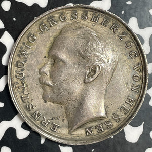 (1914-1918) Germany Hesse Ernst Ludwig WWI Bravery Medal Lot#JM9087 Silver! 33mm