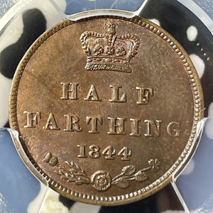 1844 Great Britain 1/2 Half Farthing PCGS AU58 Lot#G7997 S-3951