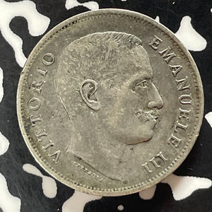 1906-R Italy 1 Lira Lot#JM9391 Silver! Nice!