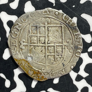 (1639-40) G.B. Charles I 6 Pence Lot#JM9564 Silver! Nice Detail, Plugged Hole