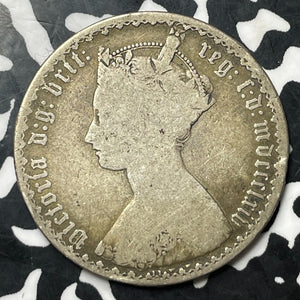 1864 Great Britain Gothic Florin Lot#E7224 Silver! Die#11