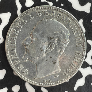 1894 Bulgaria 2 Leva Lot#T8136 Silver! Cleaned