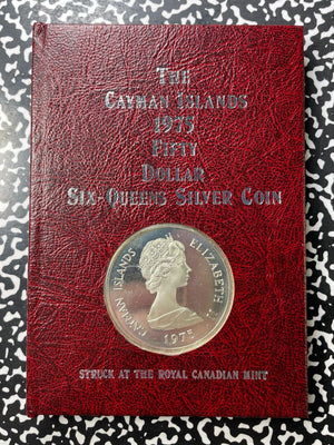 1975 Cayman Islands The Six Queens Of England $50 Dollars Lot#B2037 Silver!