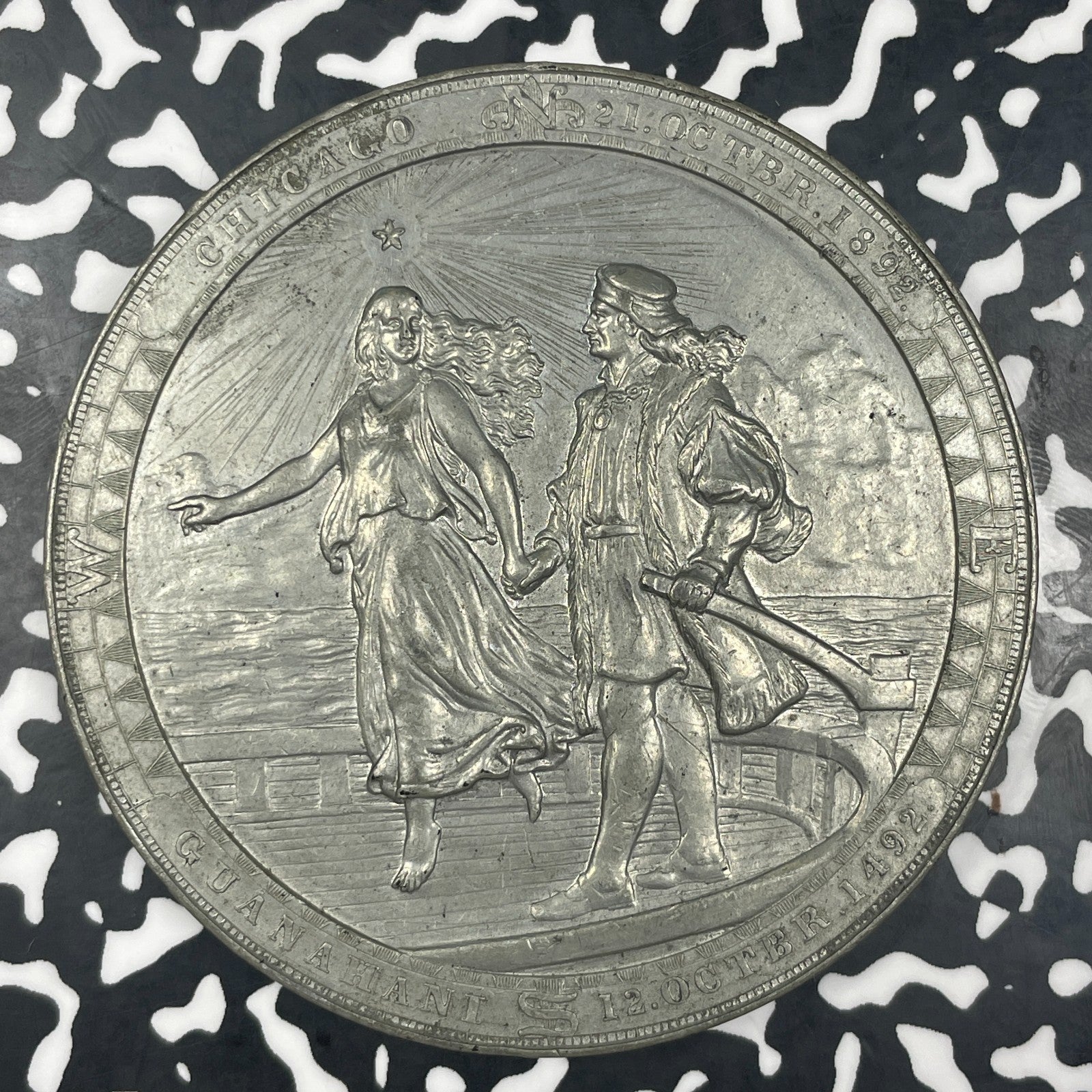 (1892-93) U.S. Colombian Exposition Danish Medal Lot#OV1857 Eglit-37, 65mm