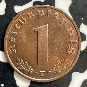 1937-E Germany 1 Pfennig Lot#E9832 High Grade! Beautiful!