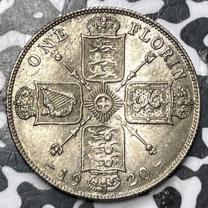 1920 Great Britain 1 Florin Lot#JM7131 Silver! High Grade! Beautiful!