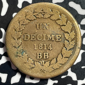 1814-BB France 1 Decime Lot#T1460 Cleaned