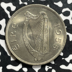 1955 Ireland 1/2 Crown Half Crown Lot#C0639 High Grade! Beautiful!