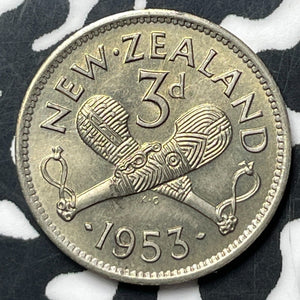 1953 New Zealand 3 Pence Threepence (50 Available) (1 Coin Only) High Grade!