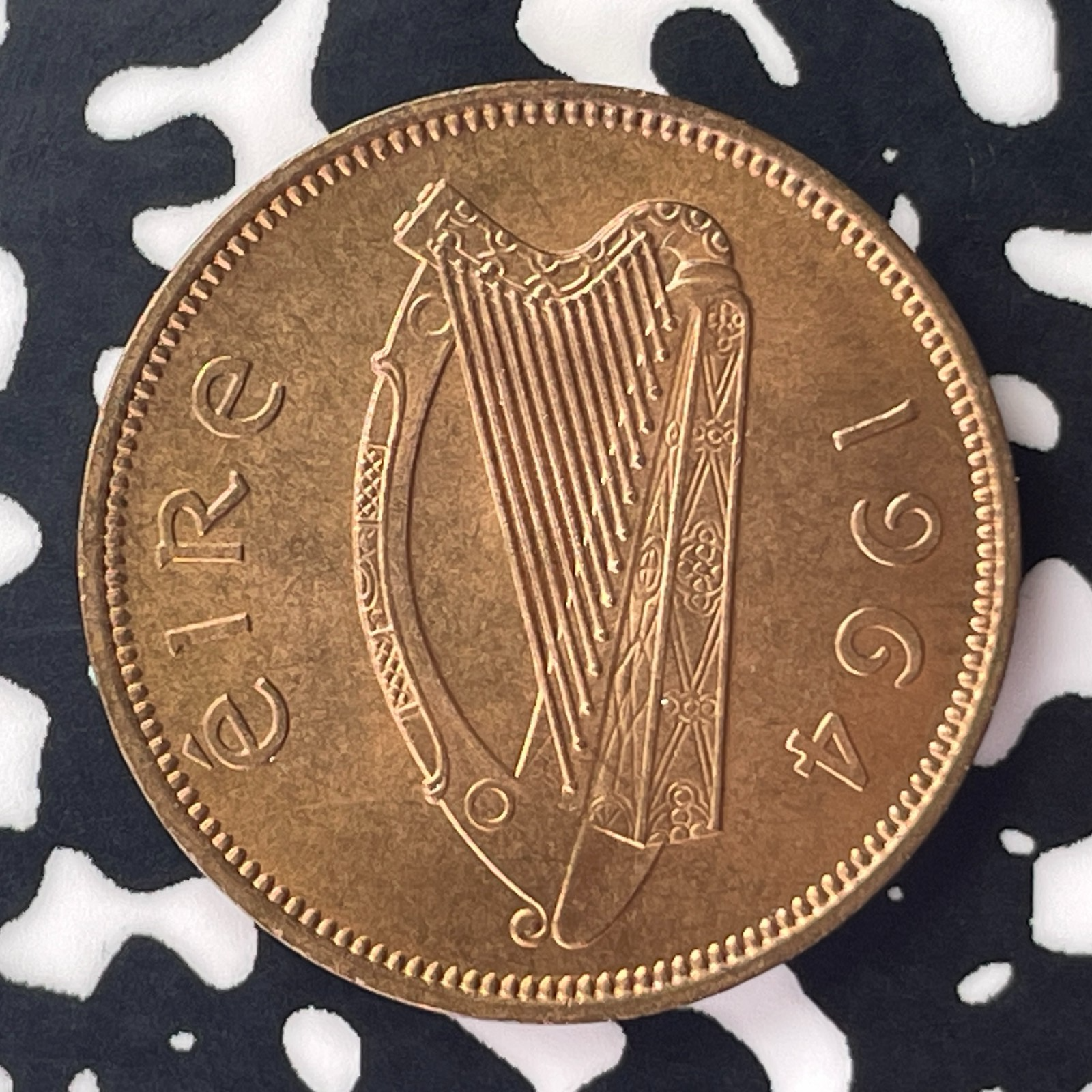1964 Ireland 1/2 Penny Half Penny Lot#C4641 High Grade! Beautiful!