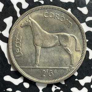 1959 Ireland 1/2 Crown Half Crown Lot#C0648 High Grade! Beautiful!