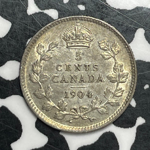 1904 Canada 5 Cents Lot#JM9508 Silver! High Grade! Beautiful!
