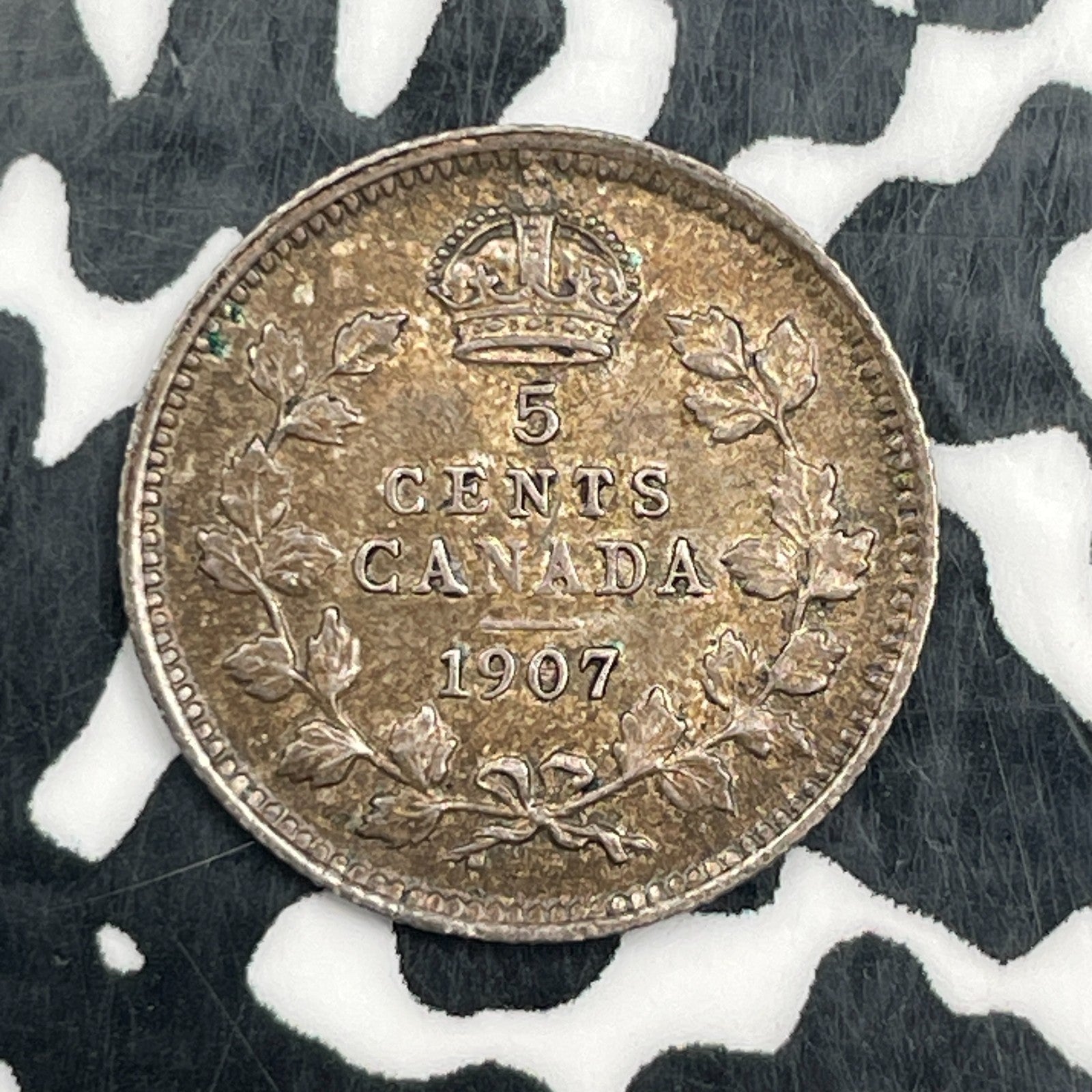 1907 Canada 5 Cent Lot#N3537 Silver! Nice!