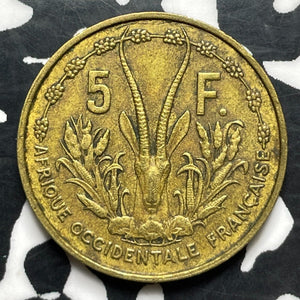 1956 French West Africa 5 Francs (3 Available) (1 Coin Only)