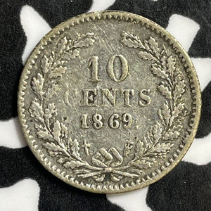 1869 Netherlands 10 Cents Lot#E4362 Silver!