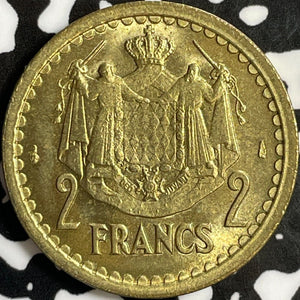 (1945) Monaco 2 Francs Lot#D8342 High Grade! Beautiful!
