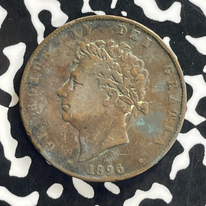 1826 Great Britain 1/2 Penny Lot#C1194 Corrosion