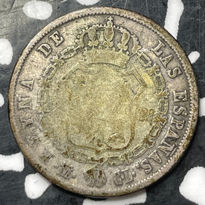 1847 Spain 2 Reales Lot#T2226 Silver!
