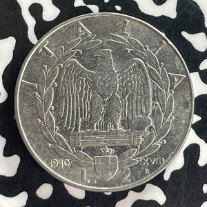 1940 Italy 2 Lire Lot#T7537