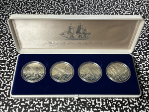 (1984-86) Malta 4x Coin Maritime History Mint Set Lot#B1987 Silver! With Case