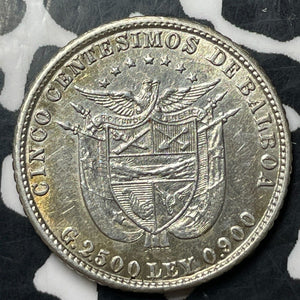 1904 Panama 5 Centesimos Lot#JM8568 Silver! High Grade! Beautiful!