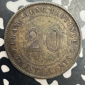 (1920) China Kwangtung 20 Cents Lot#T3478 Silver!