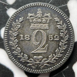 1852 Great Britain Maundy 2 Pence Lot#JM6906 Silver! High Grade! Beautiful!