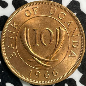 1966 Uganda 10 Cents Lot#D9466 High Grade! Beautiful!