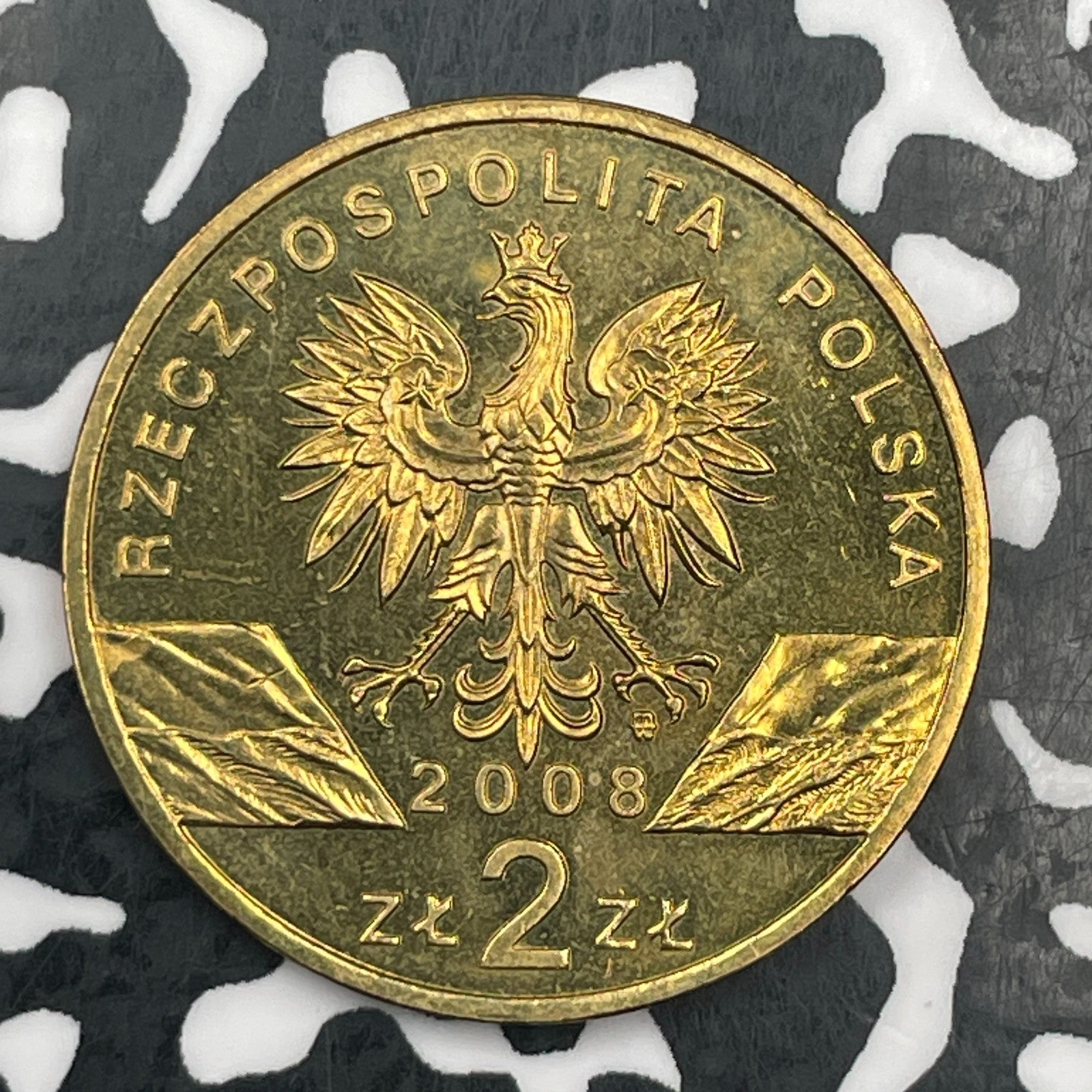 2008 Poland 2 Zlote Lot#F9001 High Grade! Beautiful! Y#627