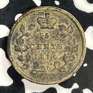 1874-H Canada 5 Cents Lot#T7406 Silver!