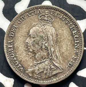 1891 Great Britain 3 Pence Threepence Lot#T8968 Silver!