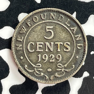 1929 Newfoundland 5 Cents Lot#T7425 Silver!