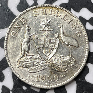 1920-M Australia 1 Shilling Lot#JM7223 Silver! Nice!