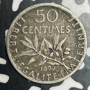 1899 France 50 Centimes Lot#T3275 Silver!