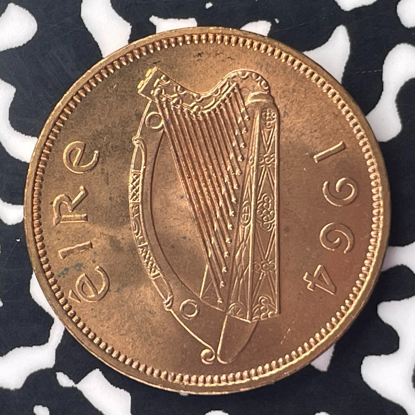 1964 Ireland 1/2 Penny Half Penny Lot#C4650 High Grade! Beautiful!