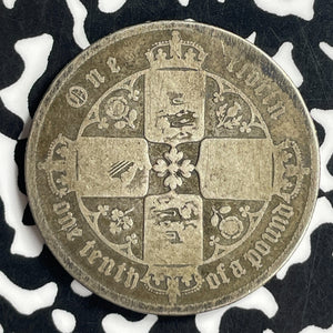 1853 Great Britain 1 Gothic Florin Lot#T7022 Silver!
