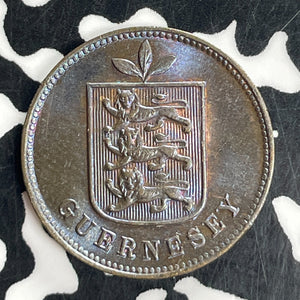 1903-H Guernsey 1 Double Lot#T8082 High Grade! Beautiful Toning!