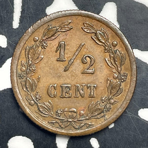 1901 Netherlands 1/2 Cent Half Cent Lot#C0863 Nice!