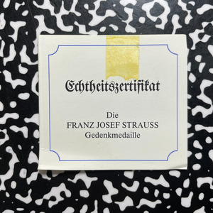 (1988) Germany Franz Joseph Strauss Medal Lot#B2781 Silver! Proof! W/ Case