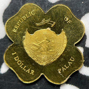 Undated Palau Rainbows End $1 Dollar Lot#JM8966 Tiny Gold Coin!