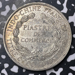 1895-A French Indo-China 1 Piastre Lot#MK155 Large Silver!