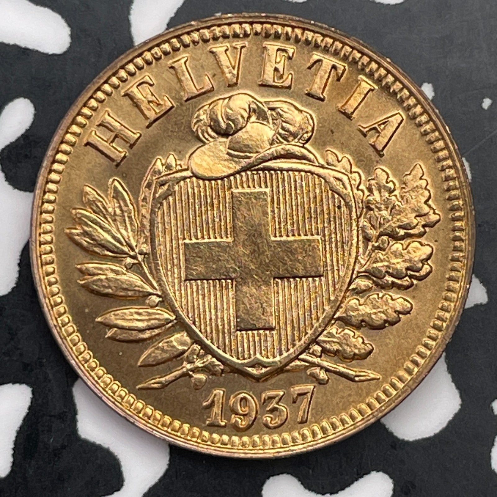 1937-B Switzerland 2 Rappen Lot#F3260 High Grade! Beautiful!