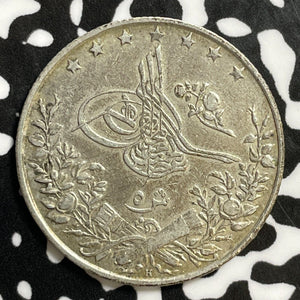 AH 1293 Year 33 (1907-H) Egypt 5 Qirsh Lot#E2774 Silver!